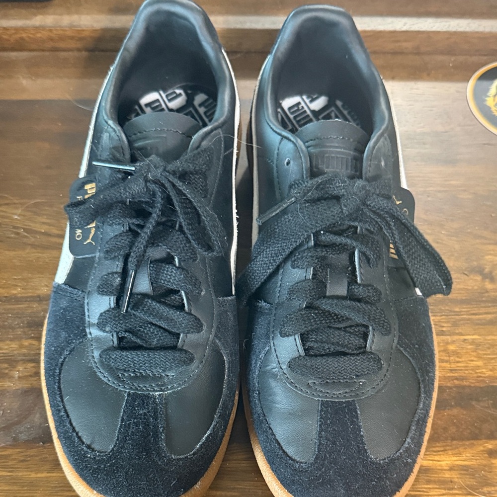 Puma Black and Gum Sole Palermo Sneakers